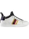 GUCCI LEATHER AND LACE HIGH TOP SNEAKER,481149DOPX012156566