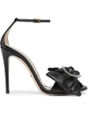 GUCCI BLACK ILSE BOW 115 LEATHER SANDALS,481162BKO0012156589