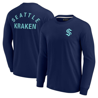 Fanatics Signature Unisex  Deep Sea Blue Seattle Kraken Super Soft Long Sleeve T-shirt