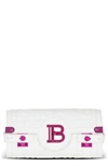 BALMAIN B-BUZZ 23 MONOGRAM QUILTED LEATHER CLUTCH