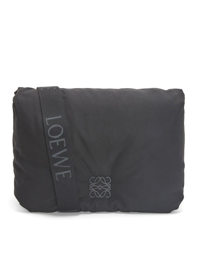 Loewe Men's Goya Puffer Messenger Bag In Black
