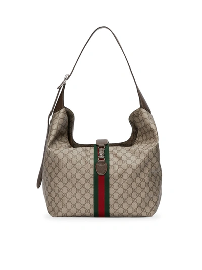 Gucci Large Gg-supreme Canvas Cross-body Bag In Nude & Neutrals