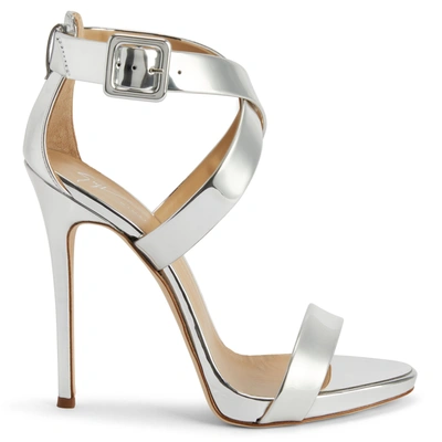 Giuseppe Zanotti Bellis 皮质低跟凉鞋 In Silver