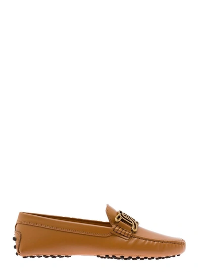 Tod's Brown Kate Gommino Leather Loafers