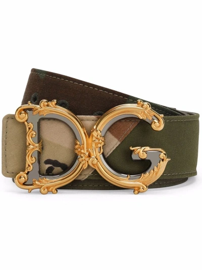 Dolce & Gabbana Dolce E Gabbana Women's Green Cotton Belt