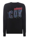 Dsquared2 Intarsia-logo Fine-knit Jumper In Black