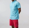 Psycho Bunny Men's Seersucker Short Sleeve Shirt In Clear Sky In Multi