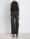 Apiece Apart Galisteo Wabi Striped Silk Halter Top In Black In Black