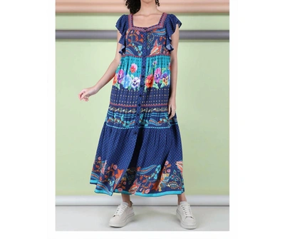 -bl^nk- Bianka Dress In Blue Multi