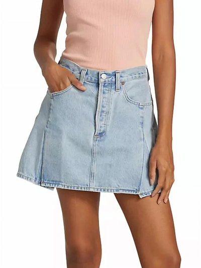 Agolde Slice Mini Jean Skirt In Sequence In Multi