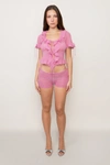 Danielle Guizio Ny Knit Side Tie Short In Azalea