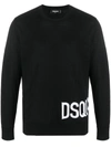 Dsquared2 Dsq2 Black Crewneck Sweater In Black
