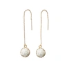 Poporcelain Mini Porcelain Rose With Gold Filled Chain Earrings