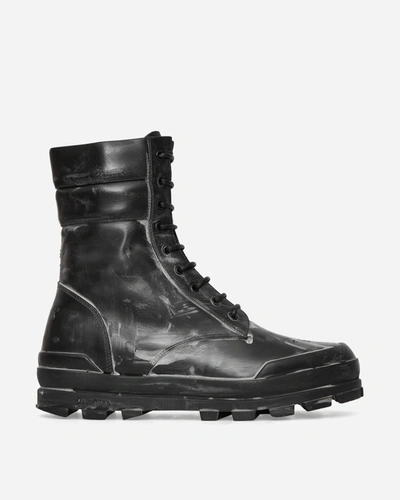 Guess Usa Leather Boots Jet Black In Multicolor