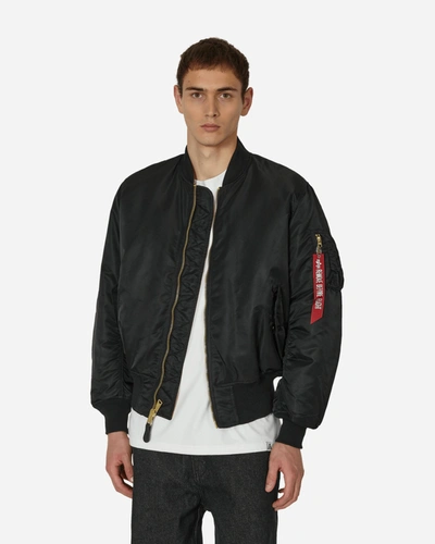 Alpha Industries Black Ma-1 Flight Bomber Jacket In Nero