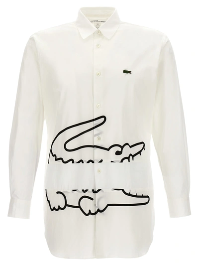 Comme Des Garçons Shirt X Lacoste Shirt Shirt, Blouse In White/black