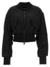 Dolce & Gabbana Draped Satin Cropped Bomber Jacket