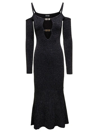 Versace Jeans 75dpm31 Bis Rib Lurex F14 Dress In Black
