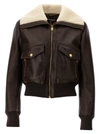 Dolce & Gabbana Brown Faded Faux-leather Jacket