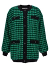 Msgm Houndstooth-pattern Tweed Cardi-coat