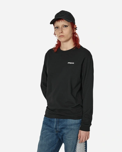 Patagonia P-6 Logo Responsibili Longsleeve T-shirt In Black