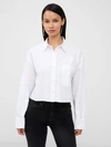 French Connection Alexis Oversize Crossover Cotton Button-up Shirt In White