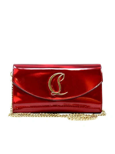 Christian Louboutin Loubi54 Patent Leather Wallet On Chain In Red