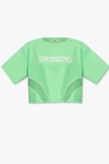 Fendi Cropped T-shirt In Verde