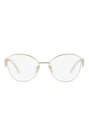 Prada 55mm Round Optical Glasses In Gold