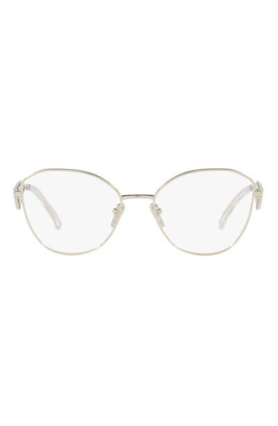 Prada 55mm Round Optical Glasses In Gold