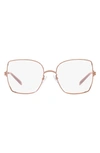Tory Burch 52mm Square Optical Glasses In Rose Gold