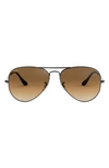 Ray Ban Original Aviator Sunglasses In Gunmetal Brown