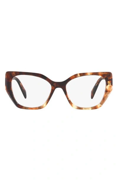 Prada 52mm Optical Glasses In Brown Tort