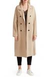 Belle & Bloom Boss Girl Double Breasted Wool Blend Coat In Pale Oat