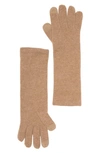 Sofia Cashmere Sofiacashmere Long Touch Screen Cashmere Gloves In Camel