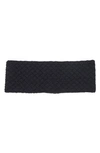 Sofia Cashmere Lattice Stitch Cashmere Knit Headband In Black