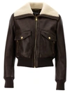 Dolce & Gabbana Short Sheepskin Jacket In Brown