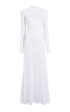 Khaite Valera Fine Knit Maxi Dress In White