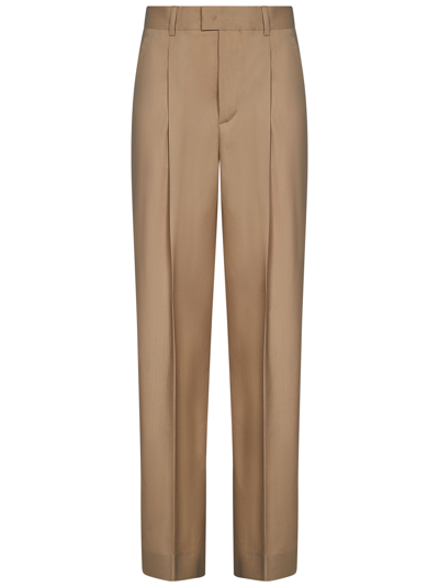 Armarium Wide Leg Wool Trousers In Beige