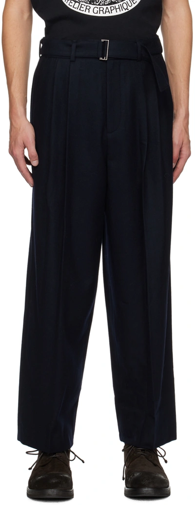Le17septembre Navy Belted Trousers