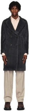 MAX MARA GRAY DOUBLE-BREASTED COAT