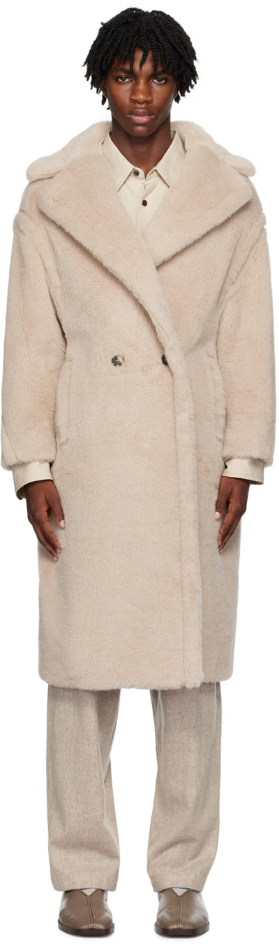 Max Mara Beige Icon Faux-fur Coat In 002 Sand