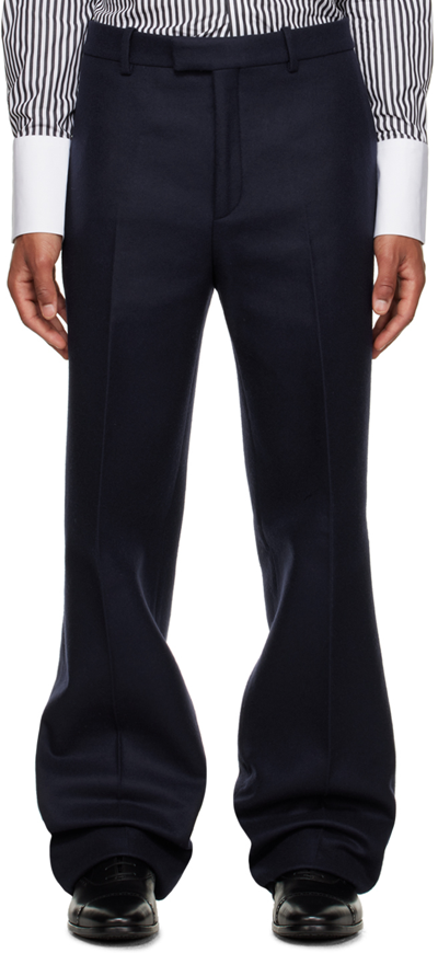Ferragamo Navy Tailored Trousers In 1573/300 New Navy