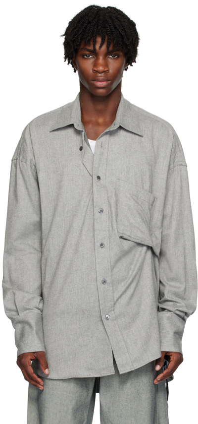 Marina Yee Grey Maxi Fold Shirt In Grey