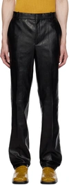 SITUATIONIST BLACK YASPIS EDITION FAUX-LEATHER TROUSERS