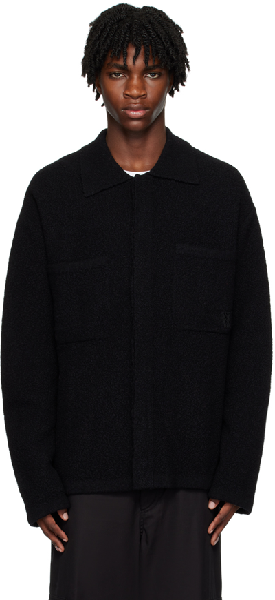 Wooyoungmi Black Hidden Button Cardigan In Black 534b