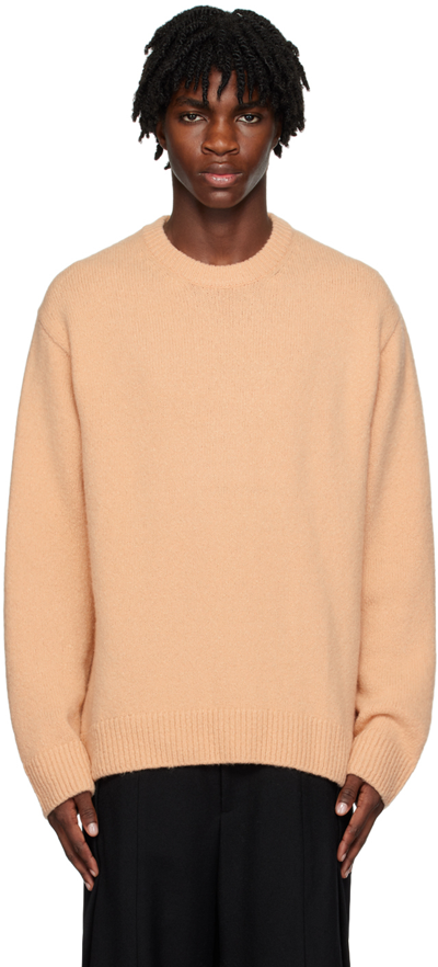 Wooyoungmi Orange Crewneck Sweater In Salmon 515s