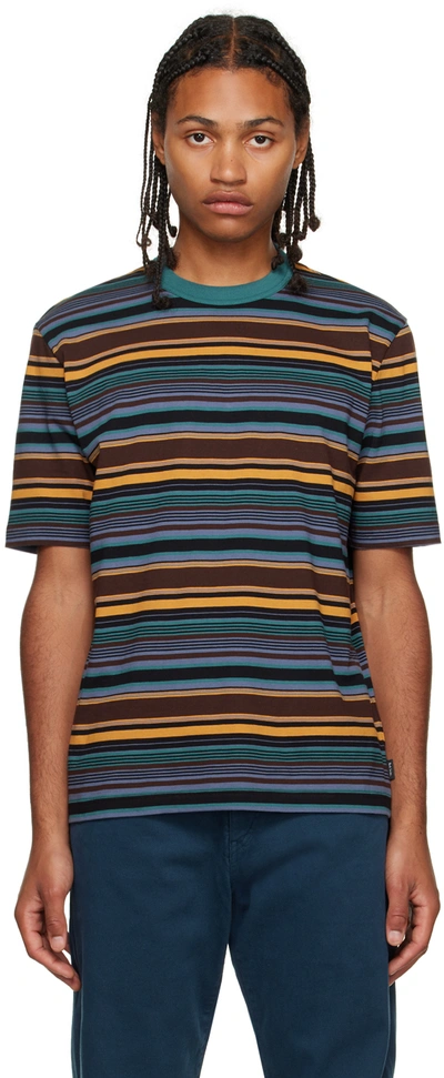 Ps By Paul Smith Multicolor Stripe T-shirt In 69 Browns