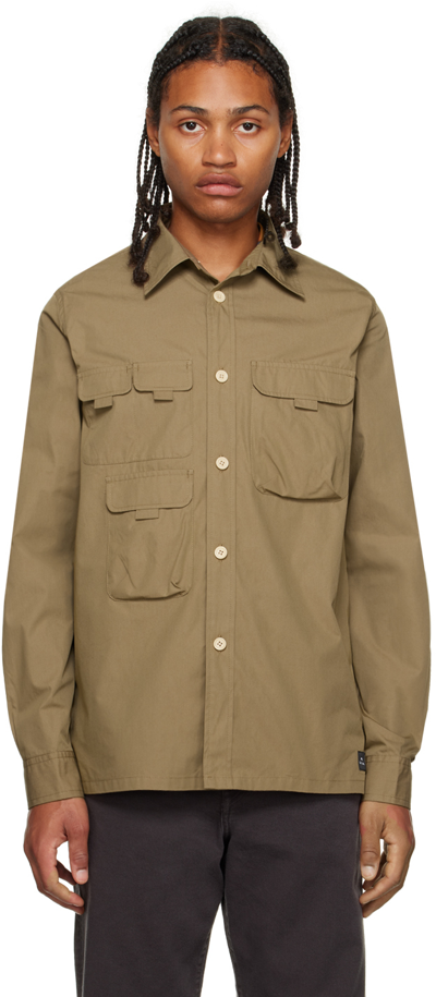 Ps By Paul Smith Khaki Bellows Pocket Shirt In 65 Browns