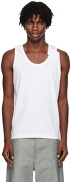 MARINA YEE WHITE DECONSTRUCTED TANK TOP